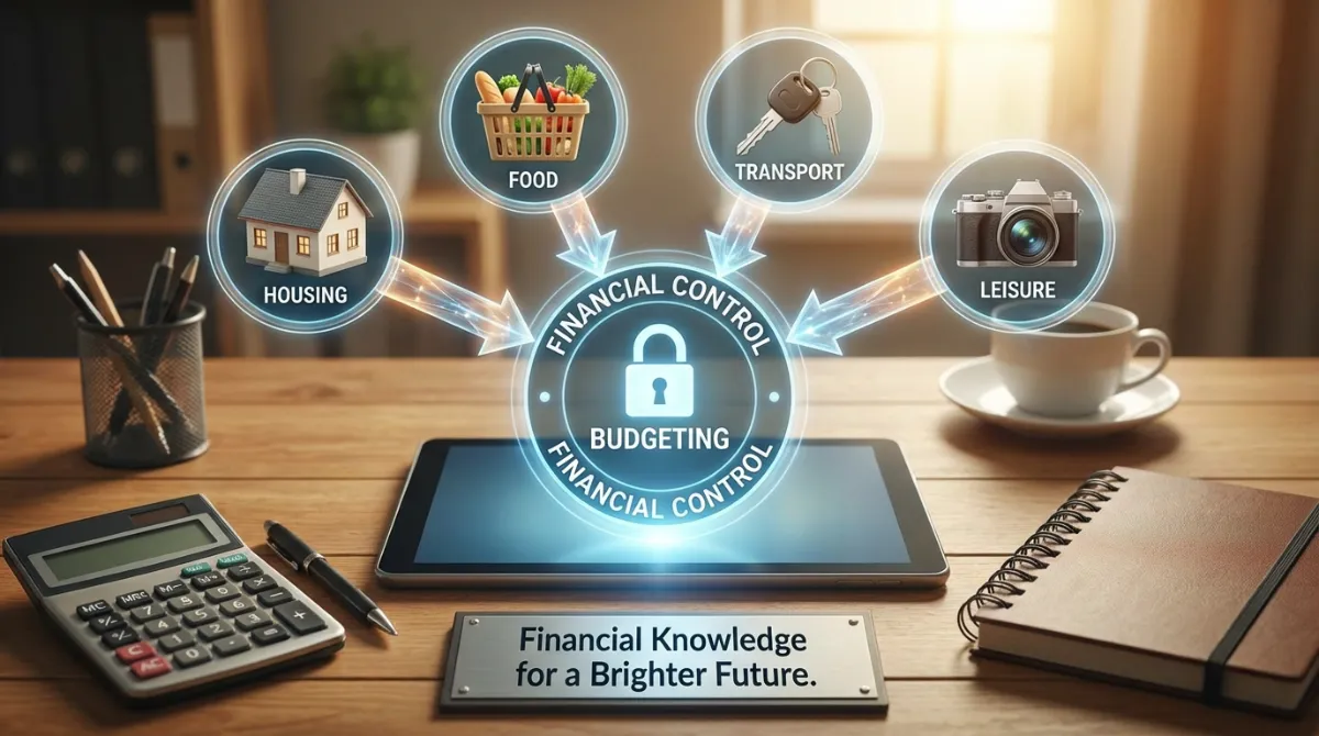 Infographic illustrating various expenses and the central role of budgeting