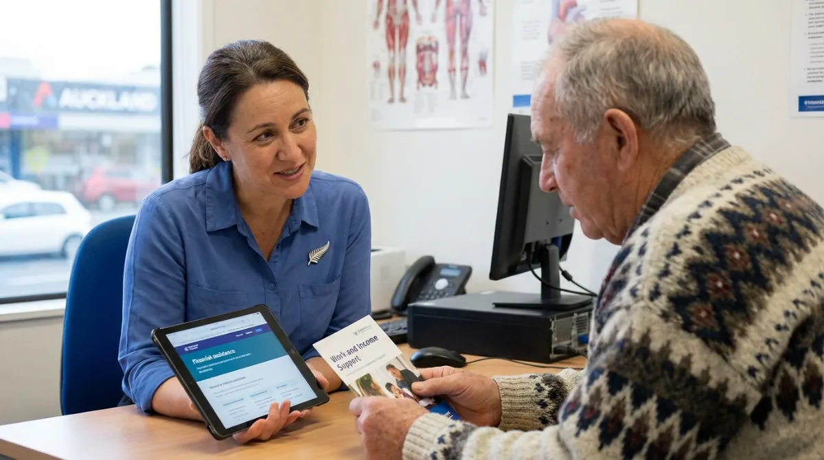 Doctor explaining medical expenses for disability allowance