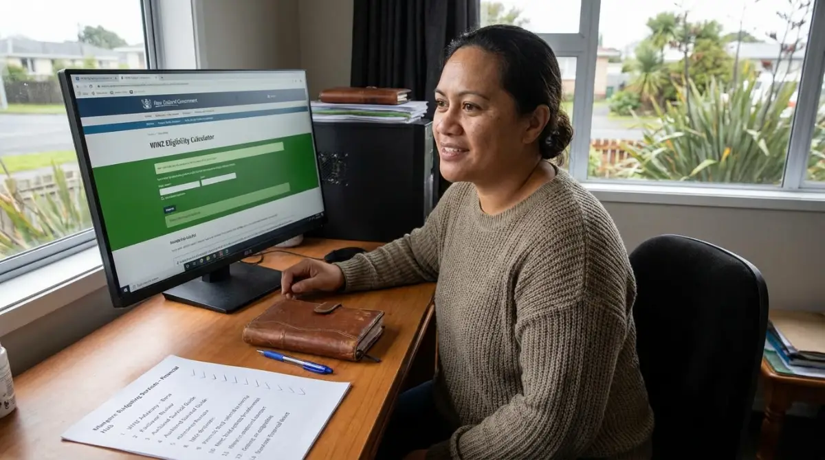 Person checking WINZ benefit eligibility online