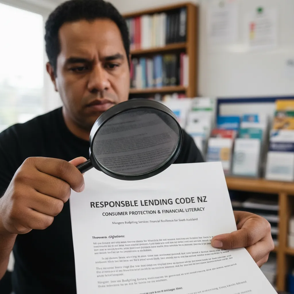 Person reviewing responsible lending NZ documents for consumer protection