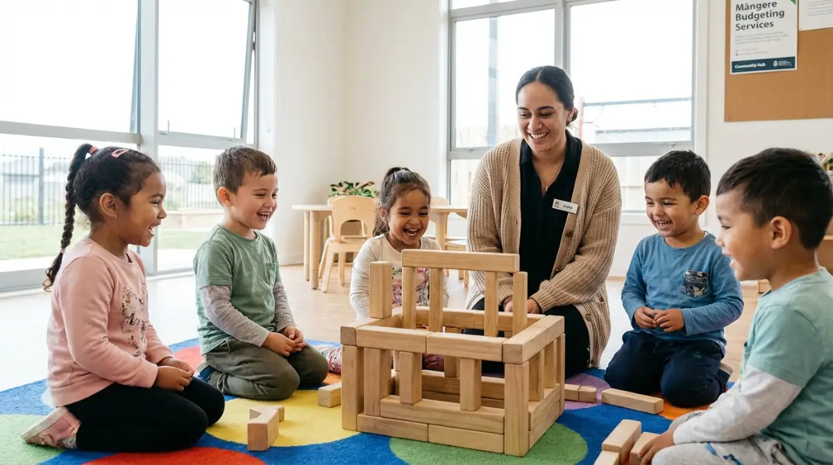 Children playing in childcare, supported by WINZ childcare assistance