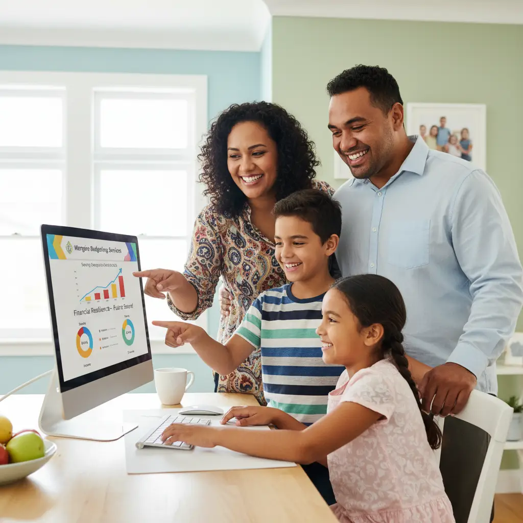 Family achieving financial resilience in South Auckland