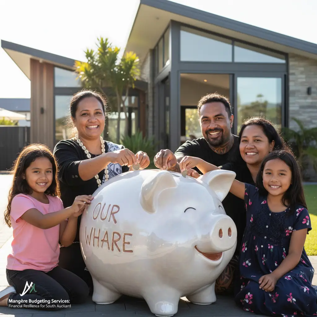 Family saving for their first home deposit in NZ