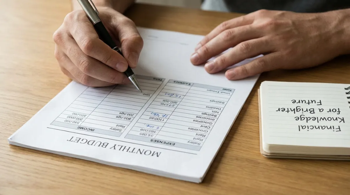 Close-up of budget categories