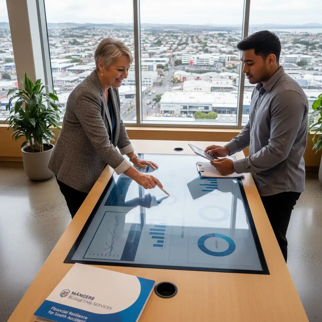 Business mentor helping a South Auckland entrepreneur