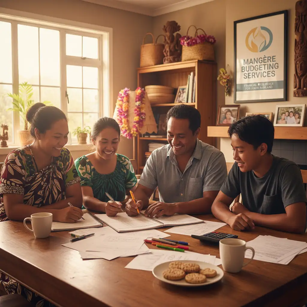 Pasifika family budgeting together