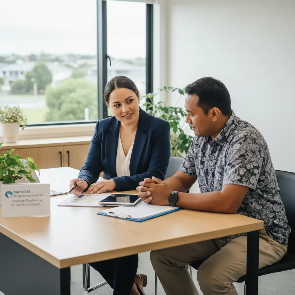 Financial advisor helping a client understand insurance options