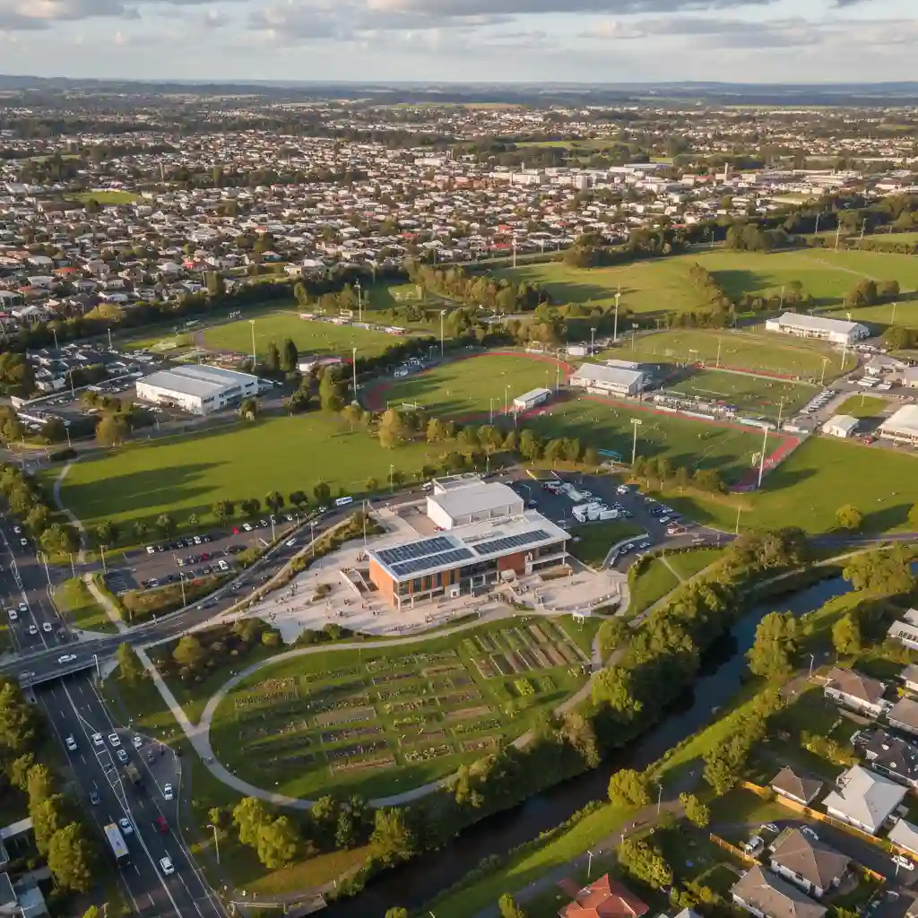Panoramic view of South Auckland community showing growth and connection