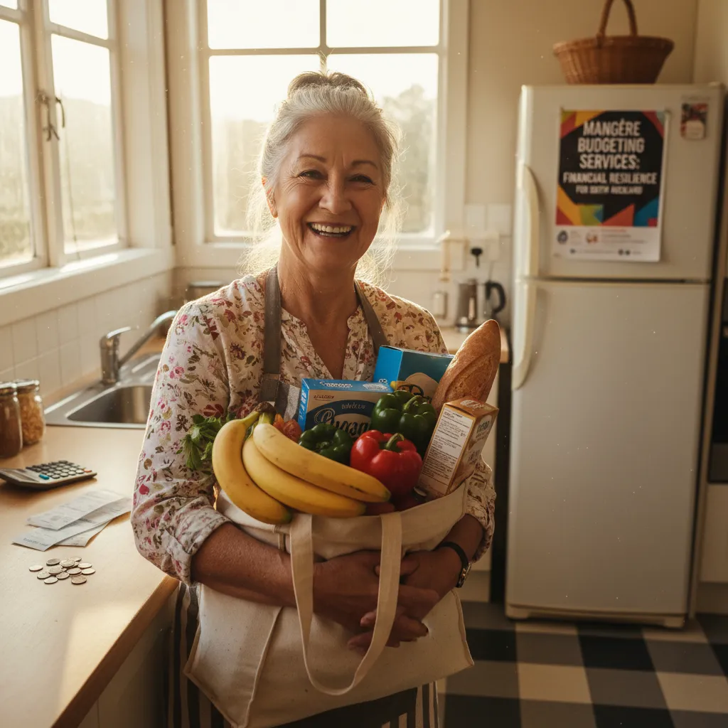 Senior woman happy with grocery savings from Gold Card