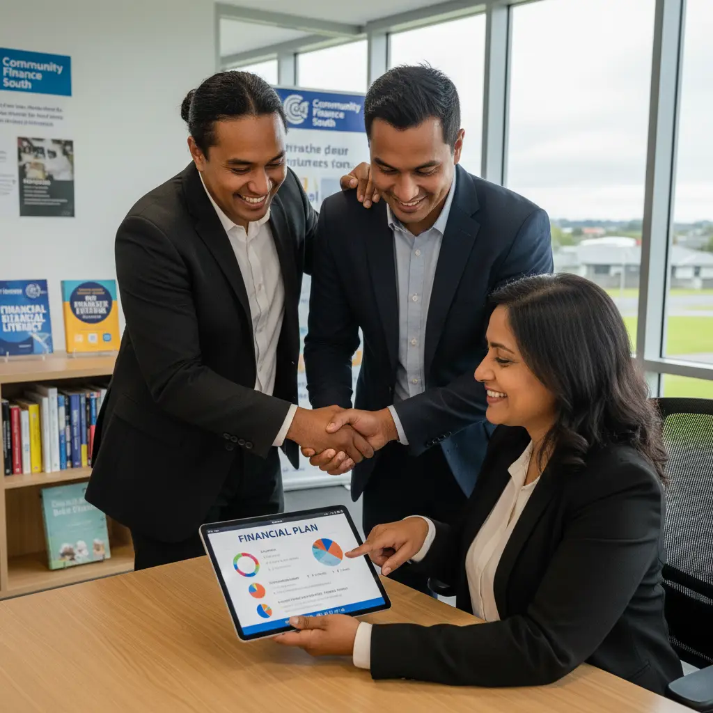 Couple setting financial goals with a financial advisor