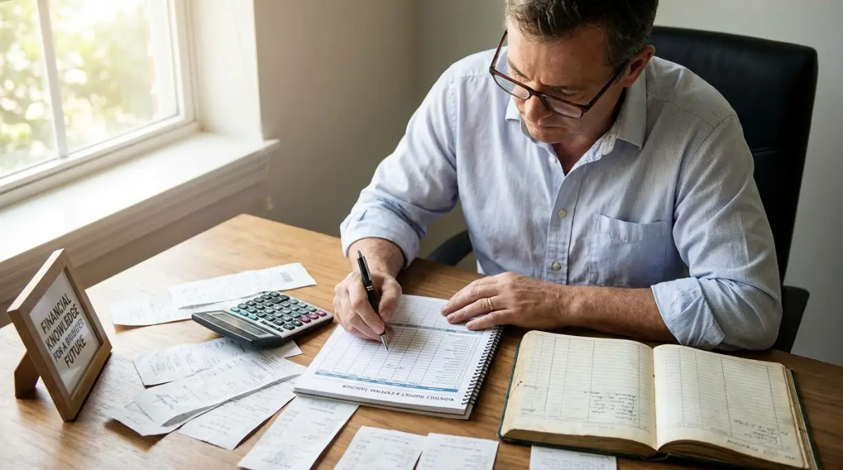 Person tracking expenses with receipts