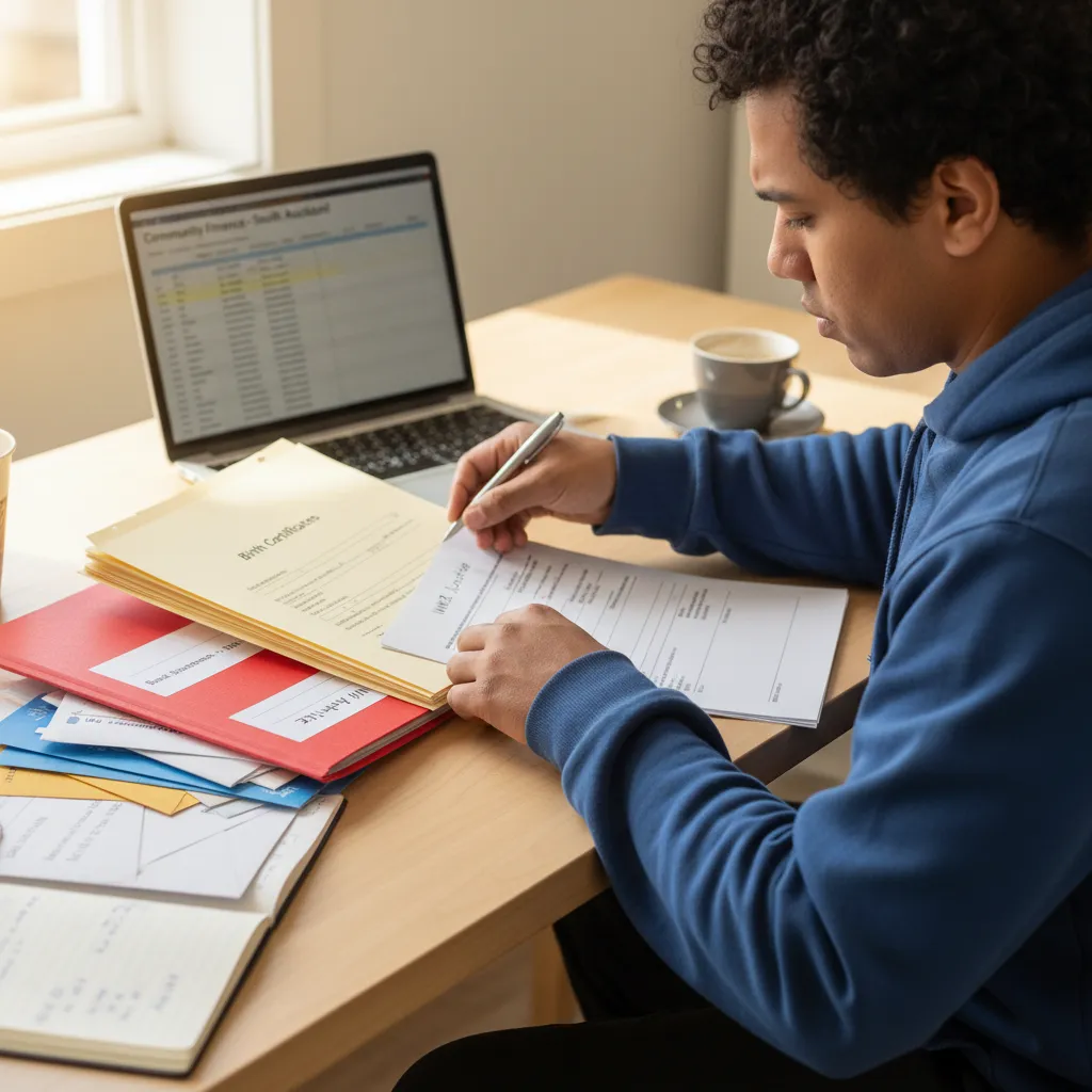 Organising documents for a WINZ application