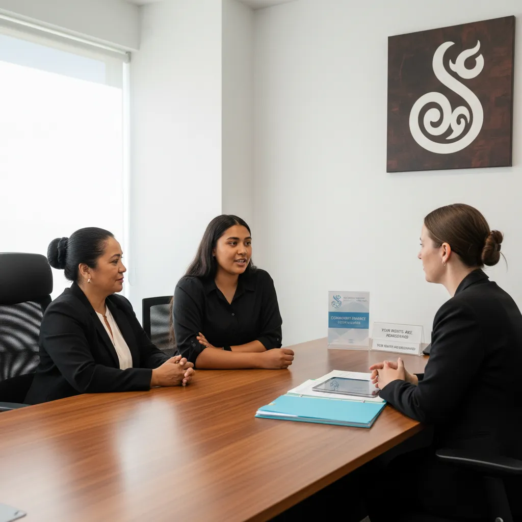 Client with an advocate at a WINZ meeting