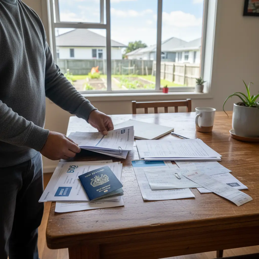 Documents for WINZ food grant application in Mangere