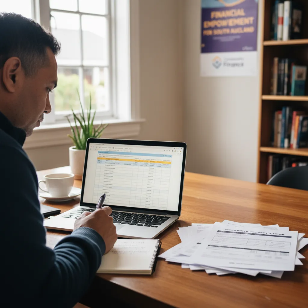 Person reviewing documents for a first home loan application