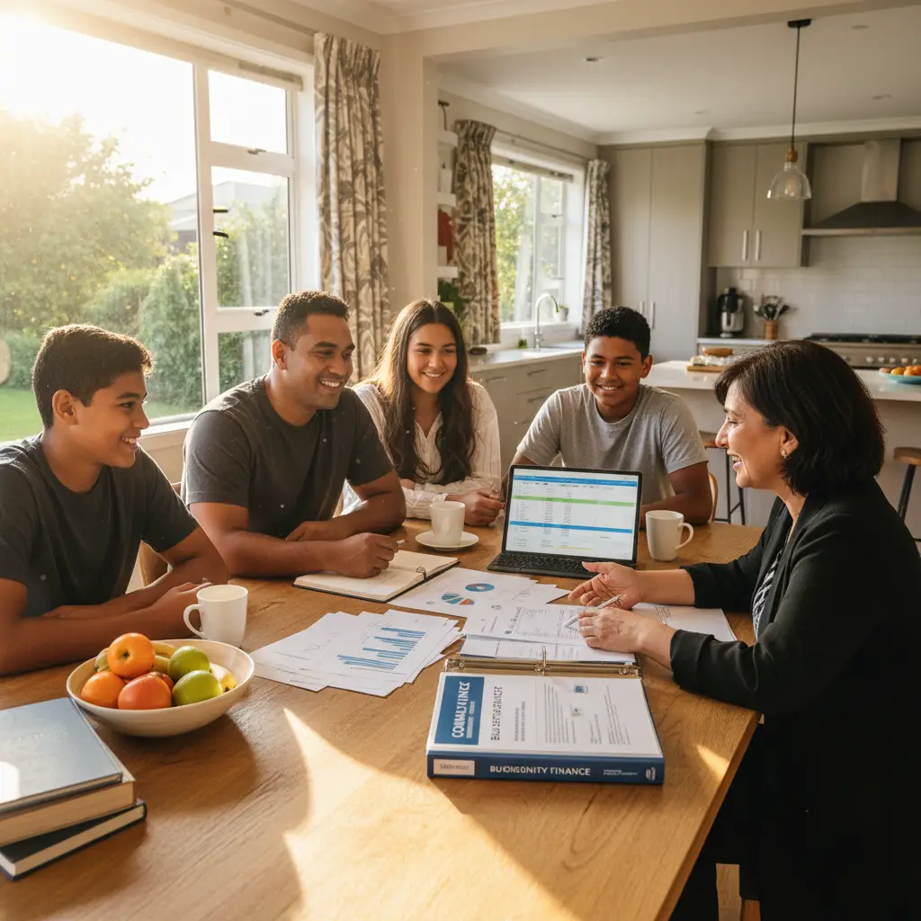 Family discusses mortgage options NZ South Auckland