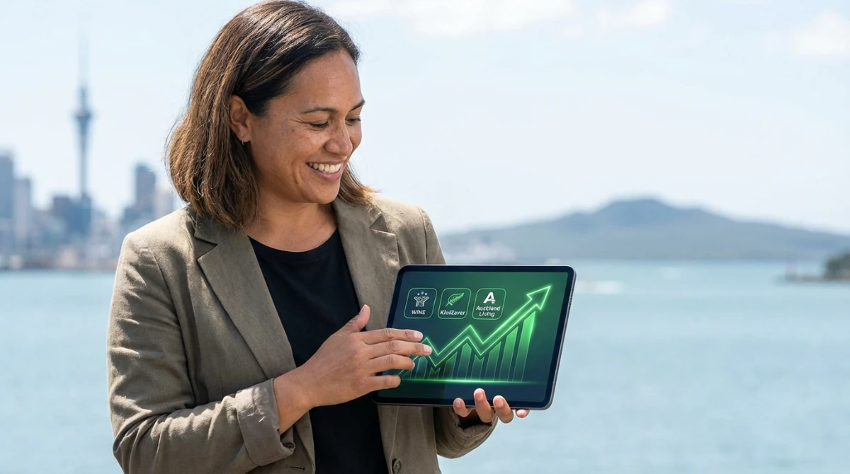 Person reviewing KiwiSaver growth on a tablet