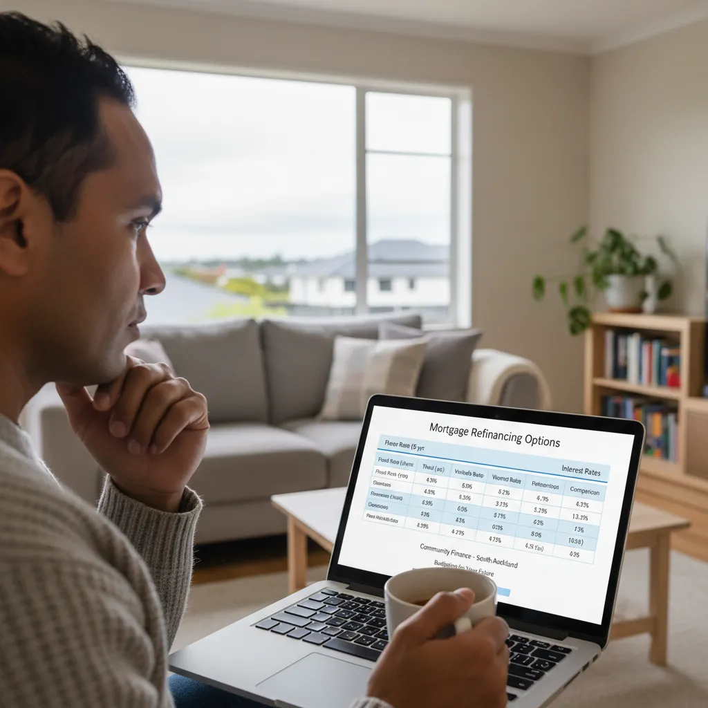 Person reviewing mortgage refinancing options