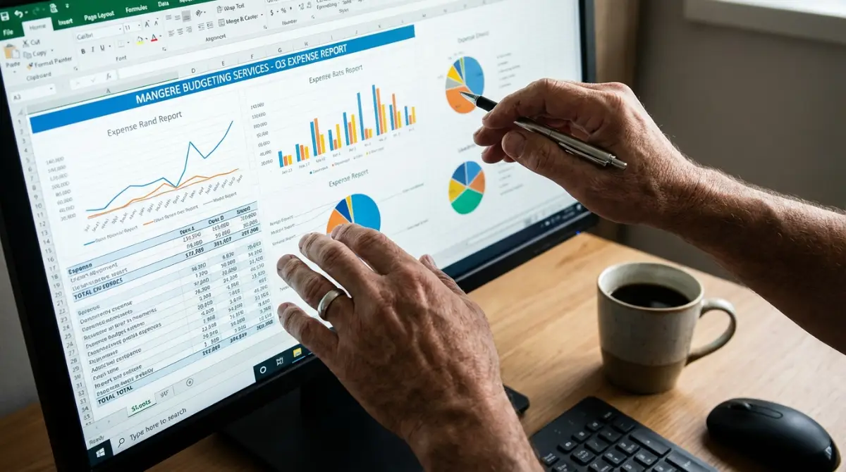 Person reviewing expenses using budgeting tools NZ