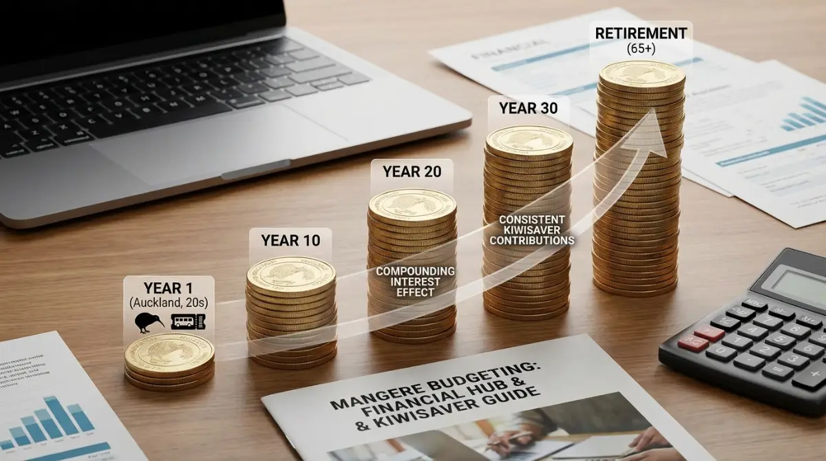 Infographic on compounding KiwiSaver benefits