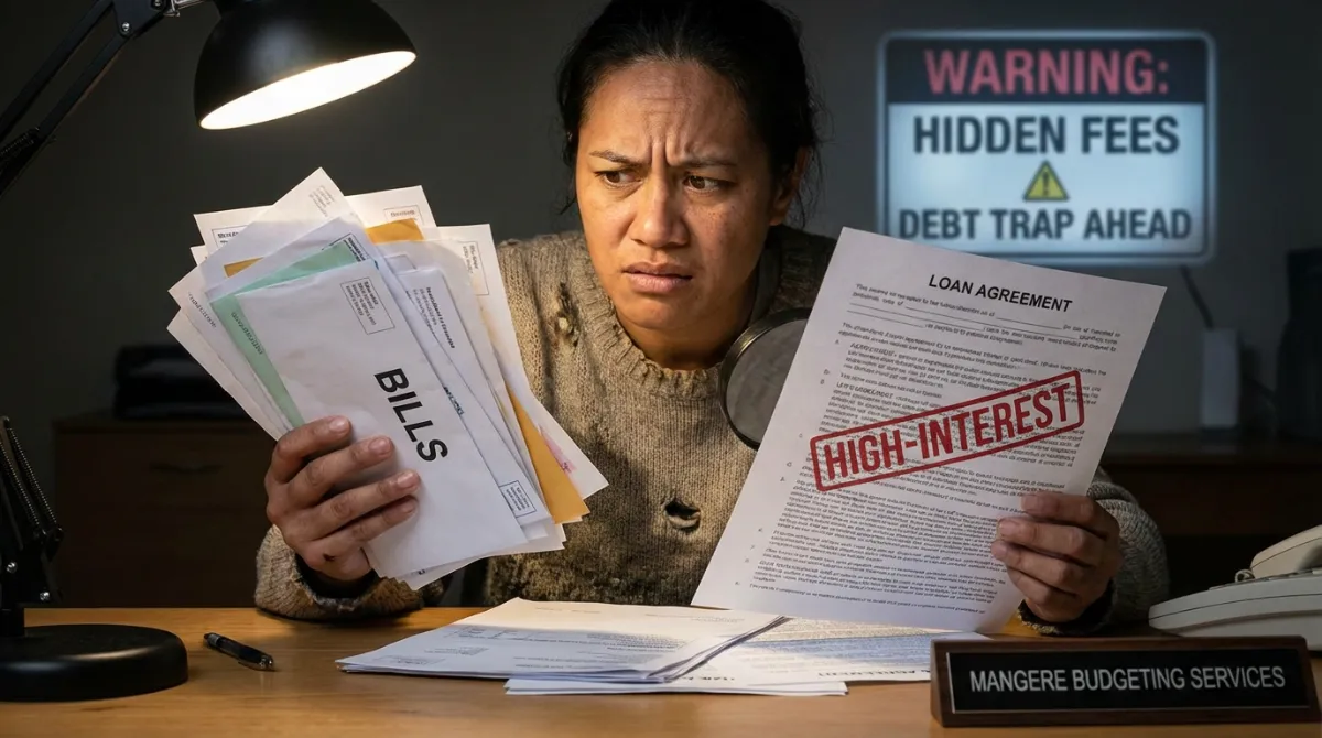 Person struggling with high-interest payday loan debt