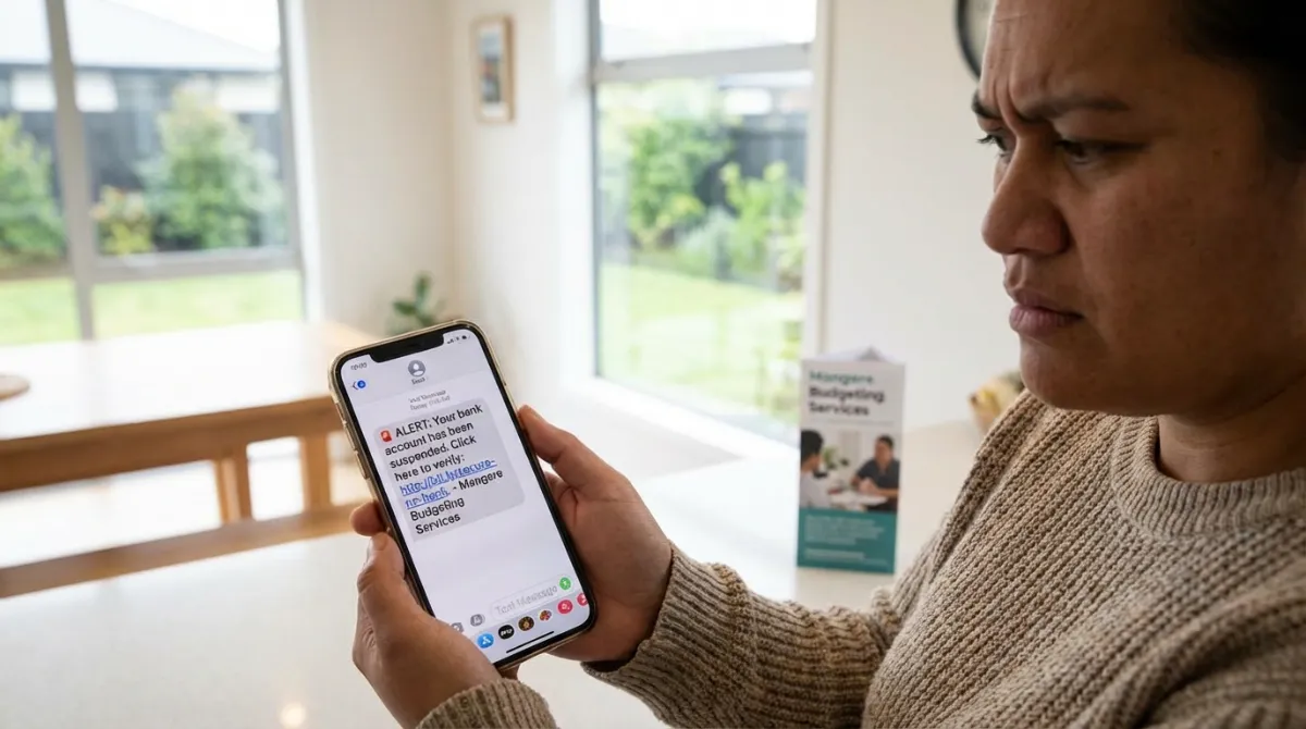 New Zealand consumer worried about a phone scam message