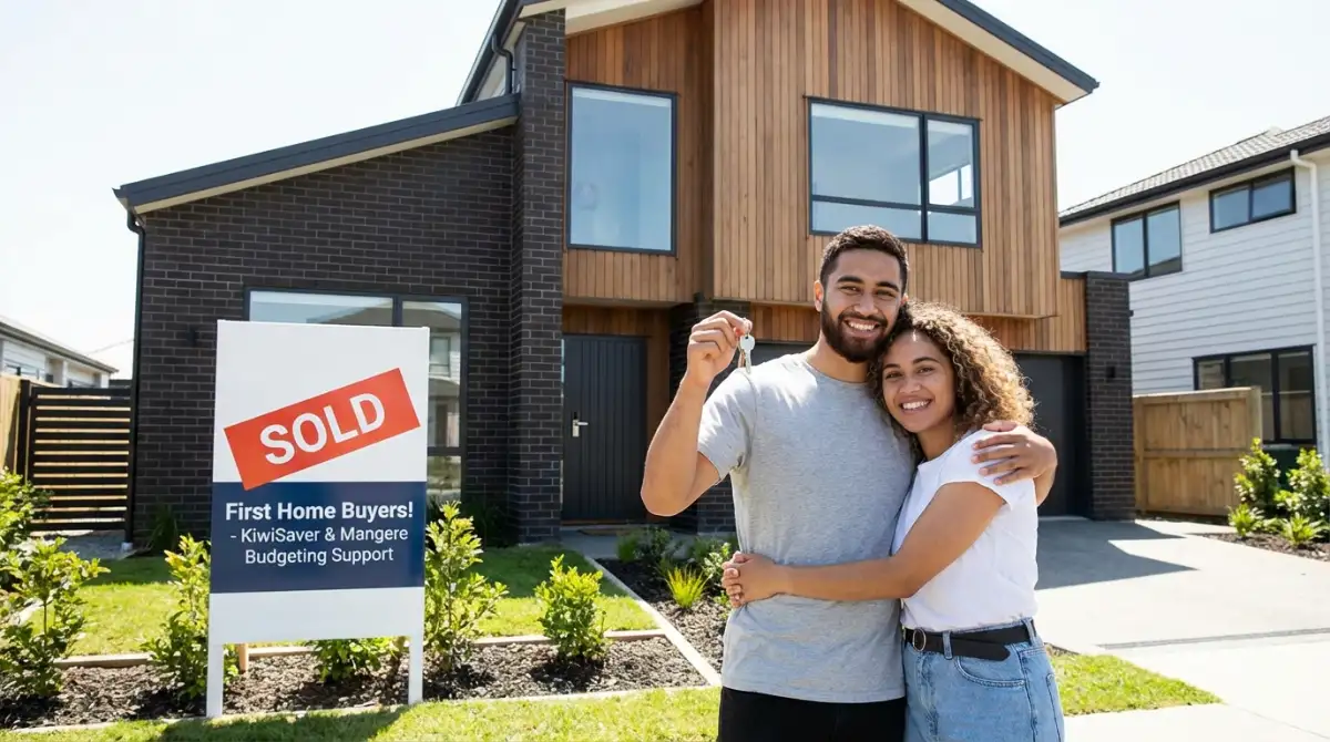 Couple celebrating first home with KiwiSaver withdrawal