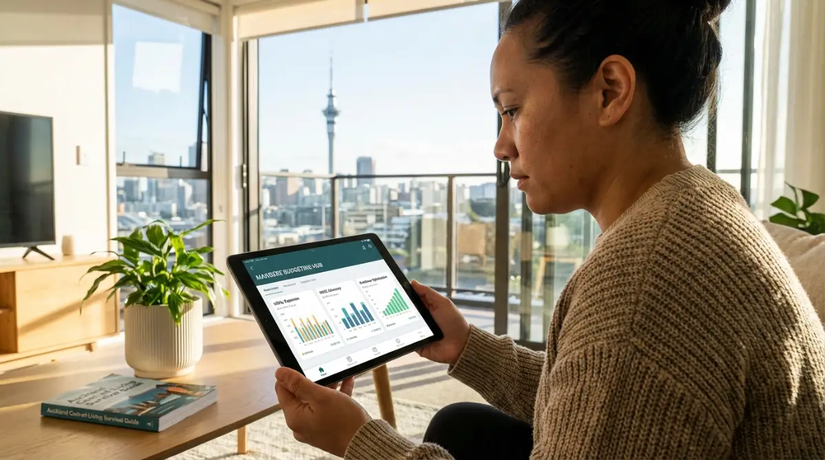 Managing household utility bills with a budgeting app in Auckland