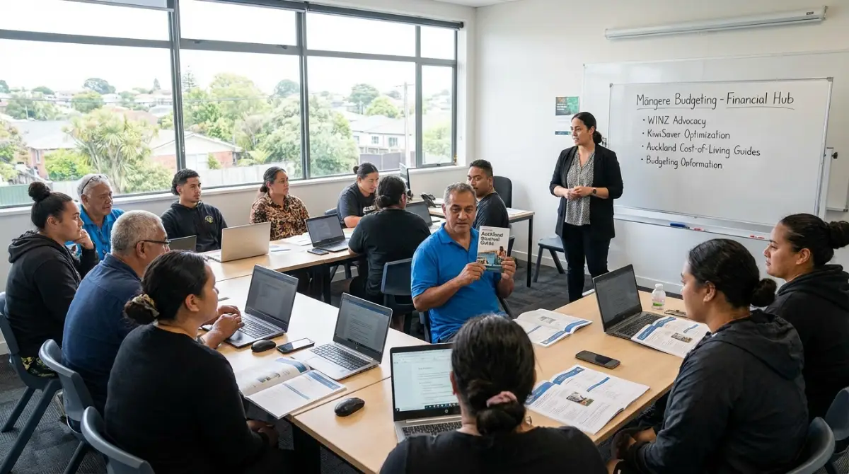 Adults learning at a South Auckland community education workshop